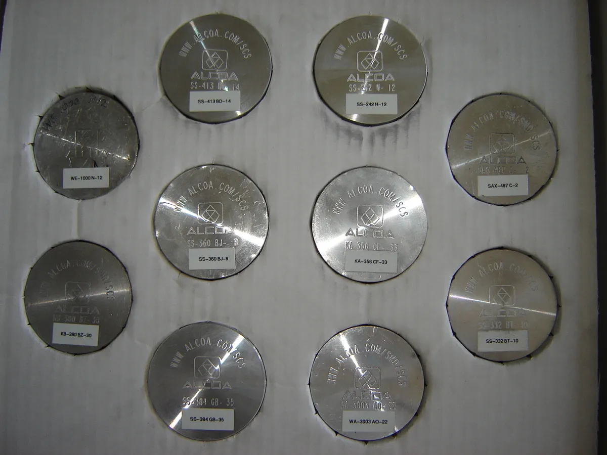 Estándares de referencia ALCOA para aluminio